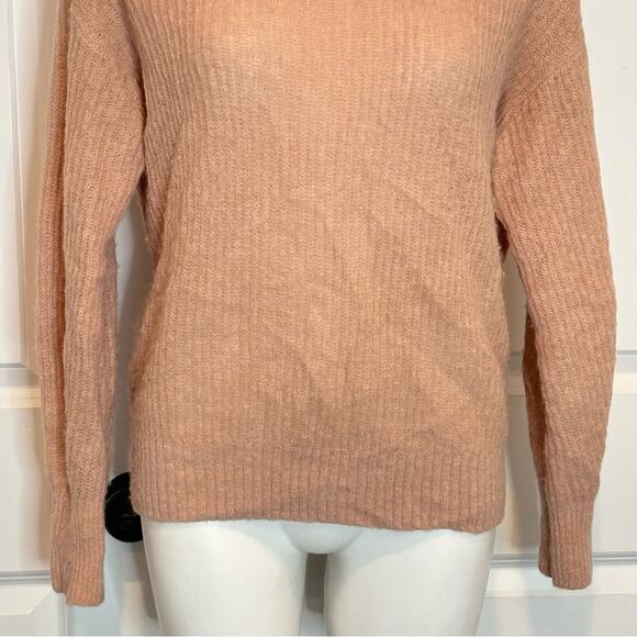 Everlane Alpaca Wool Crew Ribbed Oversized Sweater Dusty Pink XS - Picture 3 of 8